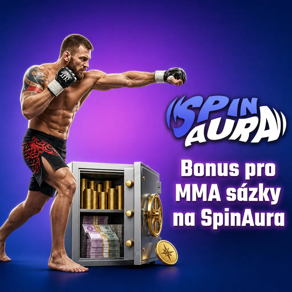 Uvítací bonus 100 % až 15 000 CZK na SpinAura pro sázky na MMA zápasy UFC, Oktagon MMA a PFL.