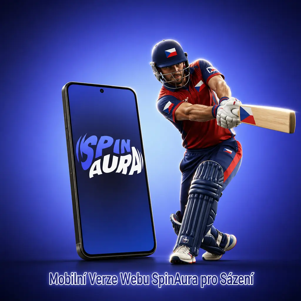 Mobilní verze webu SpinAura pro sázení běžící v prohlížeči bez nutnosti stahování aplikace