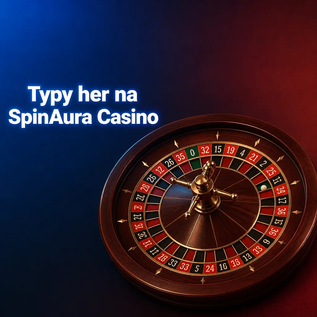 Přehled typů her na SpinAura Casino: sloty, jackpoty, stolní hry, crash hry, video poker a stírací losy.